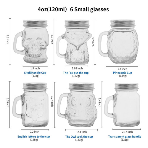Eispap 6 Pcs 4 Oz Mini Mason Jar Mugs Mason Jar Mugs Con Man