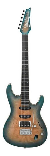 Guitarra elétrica Ibanez SA Standard SA460MBW de  bordo/okoume sunset blue burst com diapasão de ébano