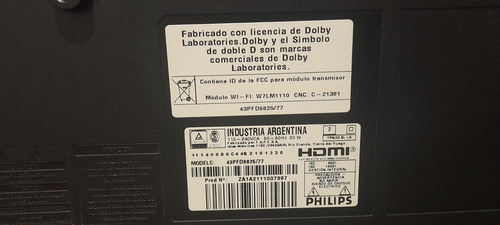 Tv De 43 Philips 43pfd6825/77 Usado P/repuestos (Usado)