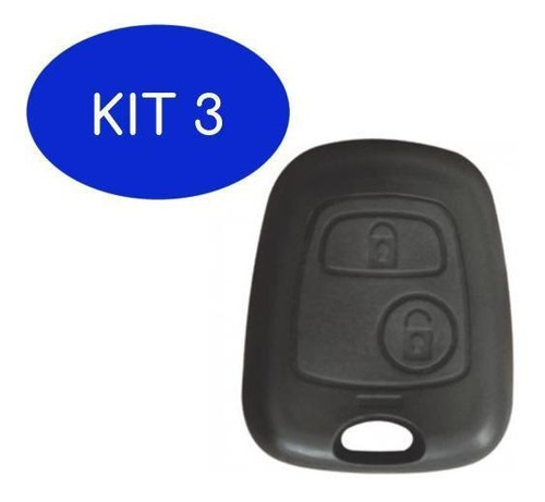 Kit 3 Capa Do Telecomando 2 Botões Peugeot 206 98 A 09