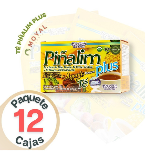 Té Piñalim Plus Aguaje Peruano 30 Sobres Gn+v 12 Cajas