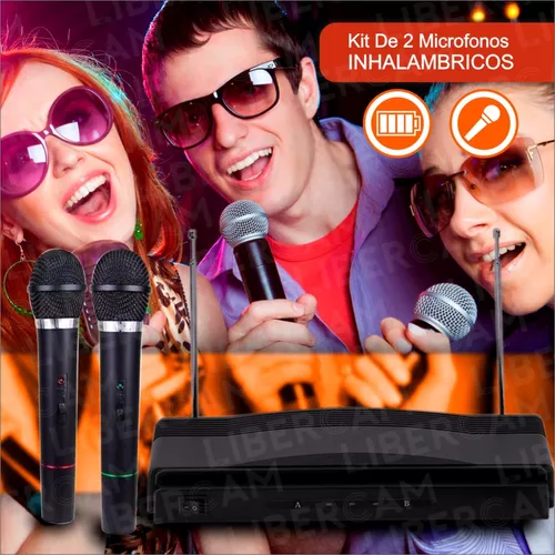 Set 2 Microfono Inalámbricos Doble Profesional Karaoke