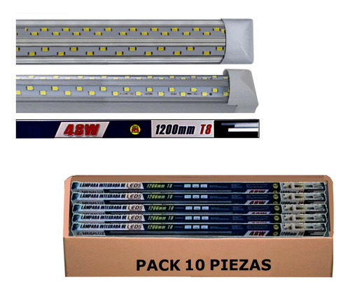 Lampara Led Tubo Regleta 48w 120cm Luz Fria Pack 10 Piezas