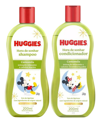  Kit Shampoo E Condicionador Huggies Chá De Camomila 200ml