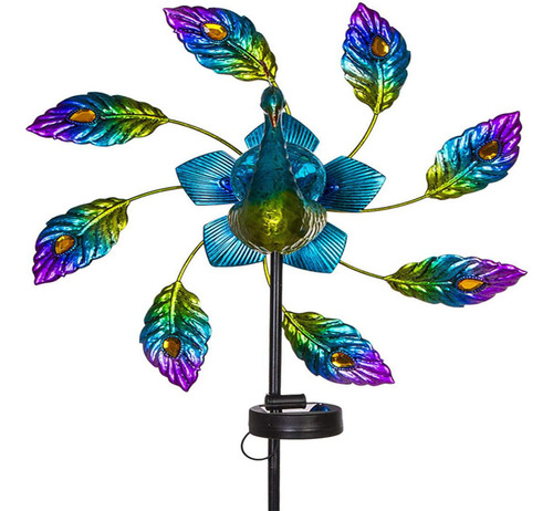 Lámpara De Molino De Viento Tipo Pavo Real Con Energía Solar