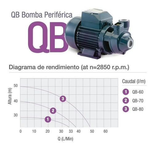 Imagen 6 de 10 de Bomba De Agua Periferica 0,5hp 375w Con Flotante Pluvuis