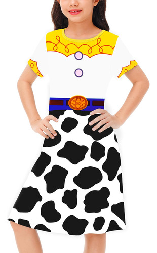 Vestido Jessie De Halloween Para Niña, Vestido Estampado Bla