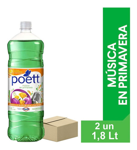 Poett Limpiador Multiespacios Musica Primavera 2un X 1,8 Lt