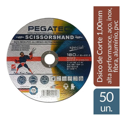 Disco De Corte Inox Scissorshand 7 X 1,6mm 50 Unid. Pegatec