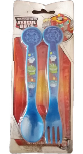 Set Tenedor Y Cuchillo Infantil Plastico Disney Dc Marvel