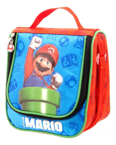Lonchera Super Mario Bros - Tubo Verde Color Celeste