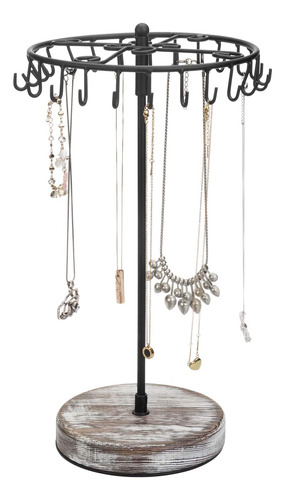 Mygift Soporte Giratorio De Metal Negro Para Collares Y Puls