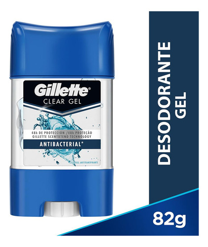 Desodorante Gillette Clear Gel Antibacterial X 82 Gr