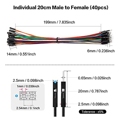 Pack 40 Cables Jumper Multicolores Para Arduino Y Raspberry
