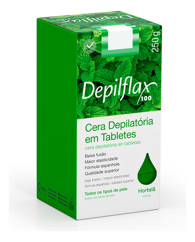 Depilflax Cera Depilatória Em Blocos Hortelã 250g