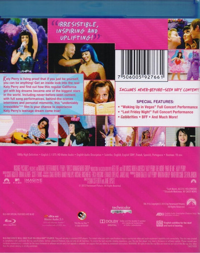 Katy Perry La Pelicula Part Of Me Documental Blu-ray