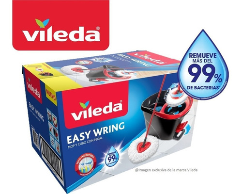 Imagen 7 de 7 de Balde Escurridor Centrifugo Vileda A Pedal Mopa Microfibra