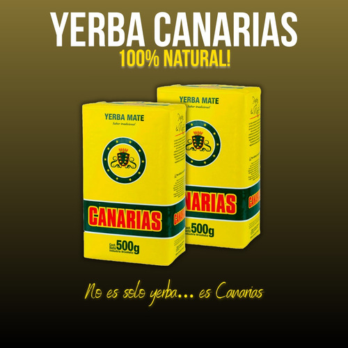 Yerba Mate Canarias Tradicional Uruguaya Pack X2 De 500g