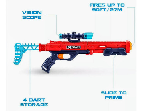 Zuru Lanzador Xshot 2 Hawk Eye 2 Micro Aire Pocket 24 Dardos