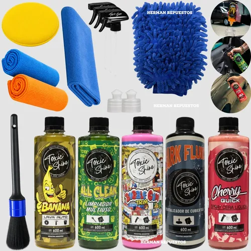 Kit Lavado Auto Toxic Shine Premium Completo