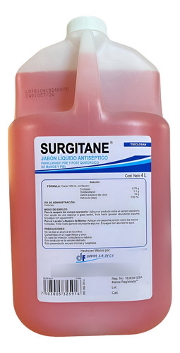 Surgitane Jabón Líquido Antiséptico Para Pre/post Quirúrgico