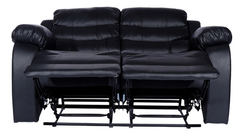 Sillón Reclinable Relax 2 Cuerpos Celio Ecocuero Negro Diseño De La Tela Moderno