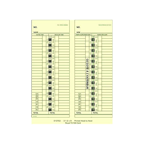 Real 13702 Tarjetas De Tiempo Para Tc100 - Tc200 Relojes De 