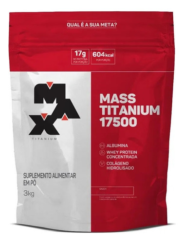 Mass Titanium 17500 (3kg) - Sabor: Vitamina De Frutas Vitamina De Frutas