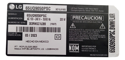 Fuente De Poder LG 65uq9050psc Lgp6065nt-21u1 (Usado)