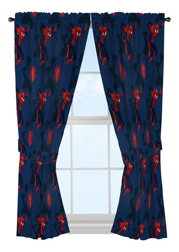 Cortinas Decorativas Spiderman Clasico - Juego De 4