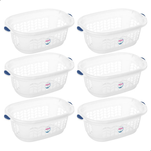 Kit Cesto Plástico Sanremo 32l 6un Cor Transparente