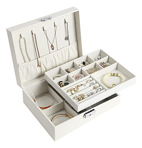 Estuche Joyería Caja Organizador Arete Collar Pulsera Rosa