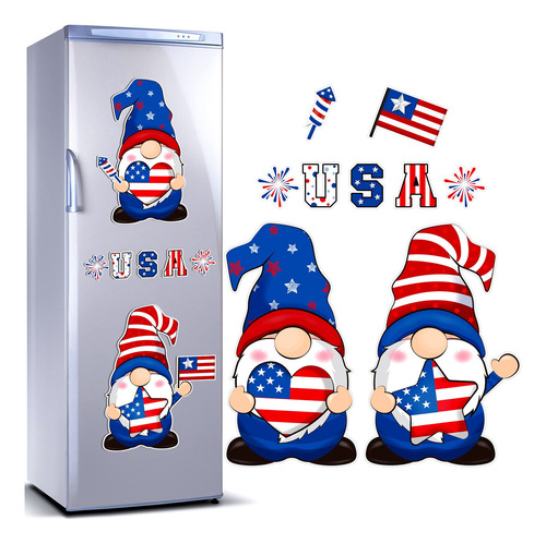 9 Imanes De Gnomo Para Refrigerador, Imn De Bandera Patritic