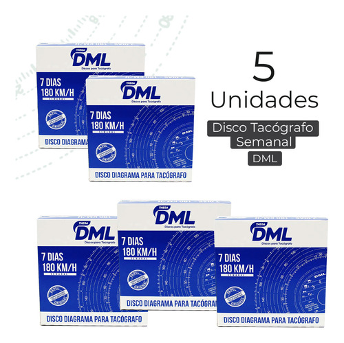 5 Caixas Disco De Tacógrafo Semanal 180 Km X 7 Dias Caminhão