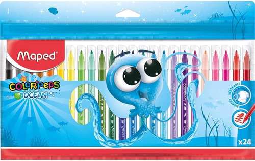 Plumones Color Peps Ocean Maped 845924 Lavables Agua C/24 Pz