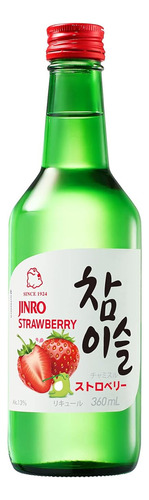 Soju Jinro Licor De Arroz Coreano Fresa 360 Ml. - 2 Botellas