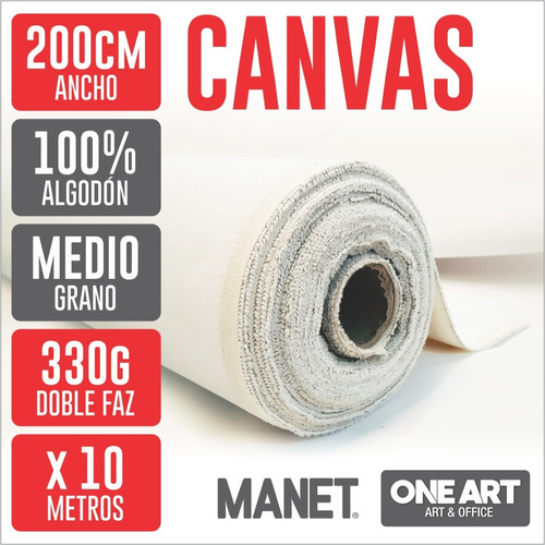 Fondo Rollo Tela Canvas Algodon Manet 1482 330g 2m X 10m