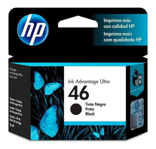 Cartridge Tinta Hp 46 Negro  2529/4729 26 Ml C/iva