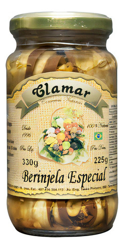 Clamar berinjela especial com 330g 100% natural saboroso