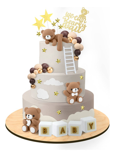 41 Piezas De Decoracin Para Tartas De Oso Para Baby Shower, 