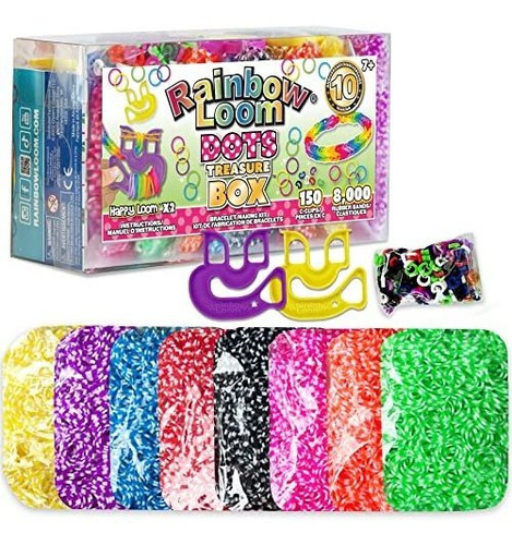Caja Tesoro Rainbow Loom® Dots 8,000 Bandas