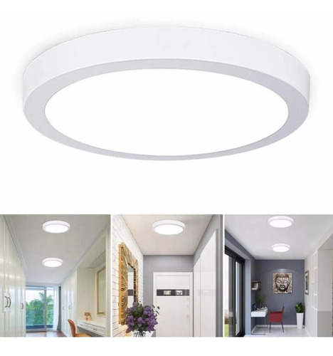 Foco Panel Plafón Led 24w Sobrepuesto Redondo Luz