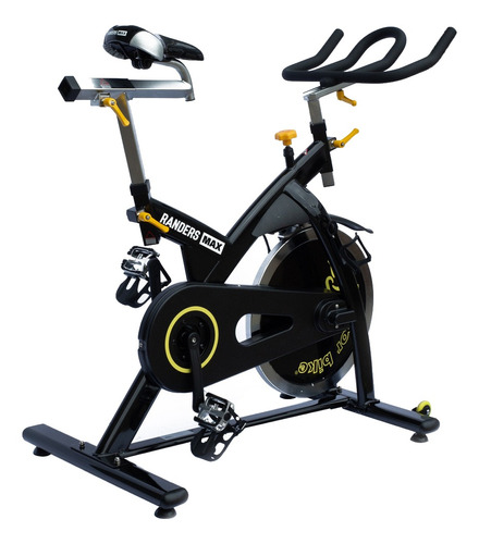 Bicicleta fija Randers FC-68H para spinning color negro y amarillo