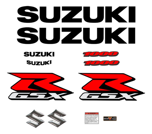 Kit Jogo Faixa Emblema Adesivo Suzuki Gsxr 1000 Cr18
