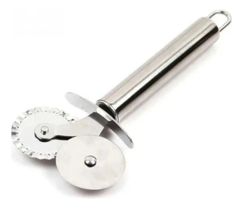 Carretilha Dupla Cortador Inox P Fechar Massa Pastel Pizza