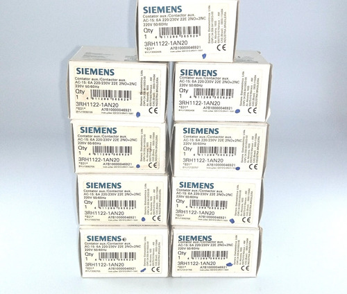 Siemens Contactor Auxiliar 2na+2nc 220vac 60hz 3rh1122-1an20