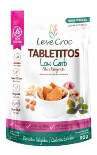 Kit 2x: Biscoito Alho/manjericão Low Carb Leve Crock 90g