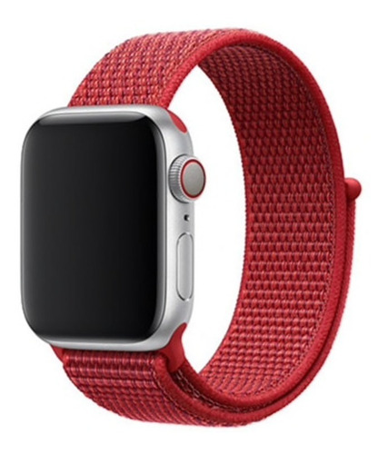 Pulseira Nylon Sport Loop P/ Apple Watch 38/40mm - Vermelha