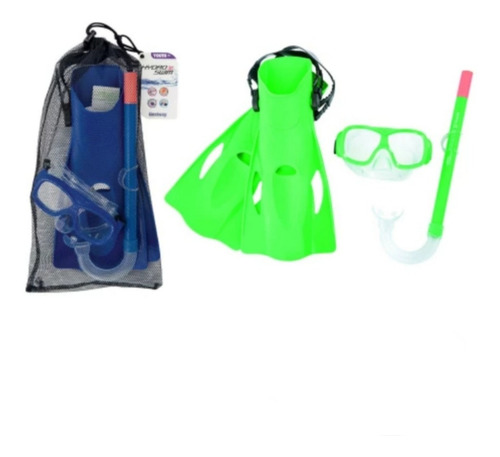 Imagen 3 de 5 de Mascara Buceo Completo Snorkel C/ Patas D Ranas Set Piscina