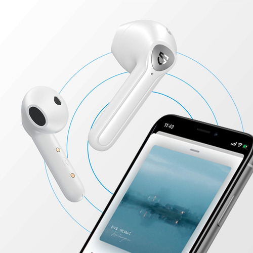Imagen 6 de 11 de Auriculares in-ear gamer inalámbricos Soundpeats TWS TrueAir 2 white con luz LED